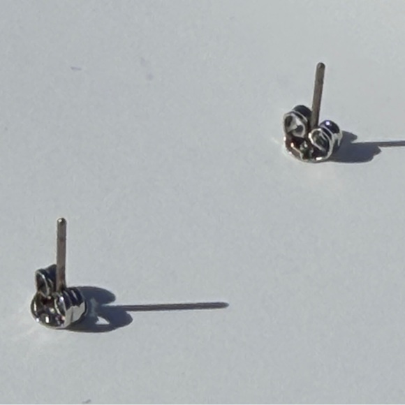 COACH Open Circle Stone Stud Earrings Silver and Aqua Crystal - Picture 14 of 14